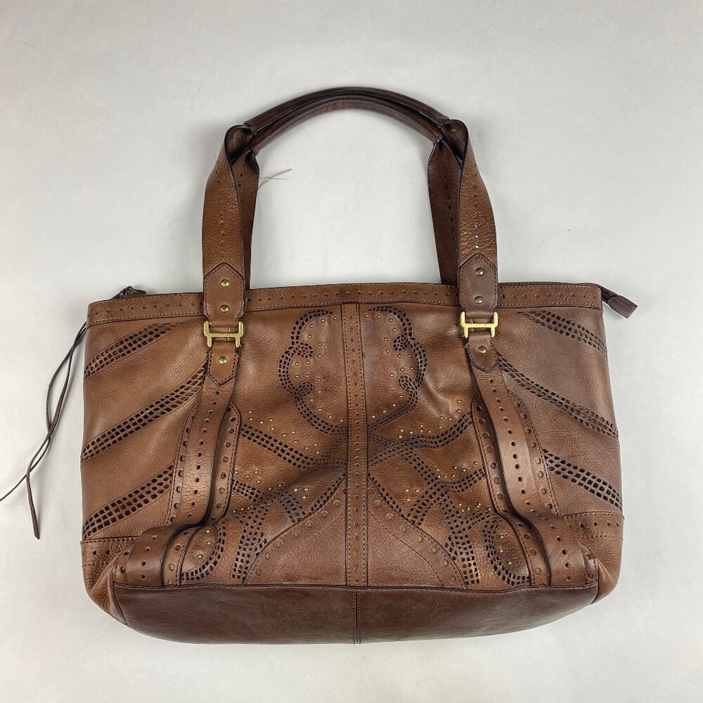 Cole‎ Haan Sierra Lasercut Brown Leather Shoulder Bag Boho